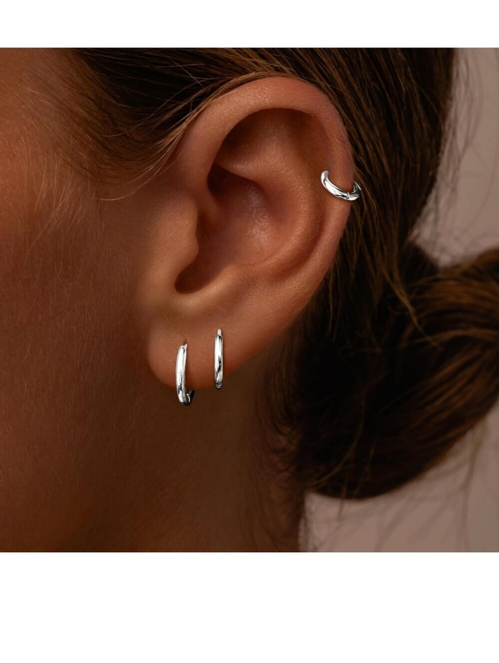 Sterling Silver Mini Hoop Earrings Set - 3 Pack